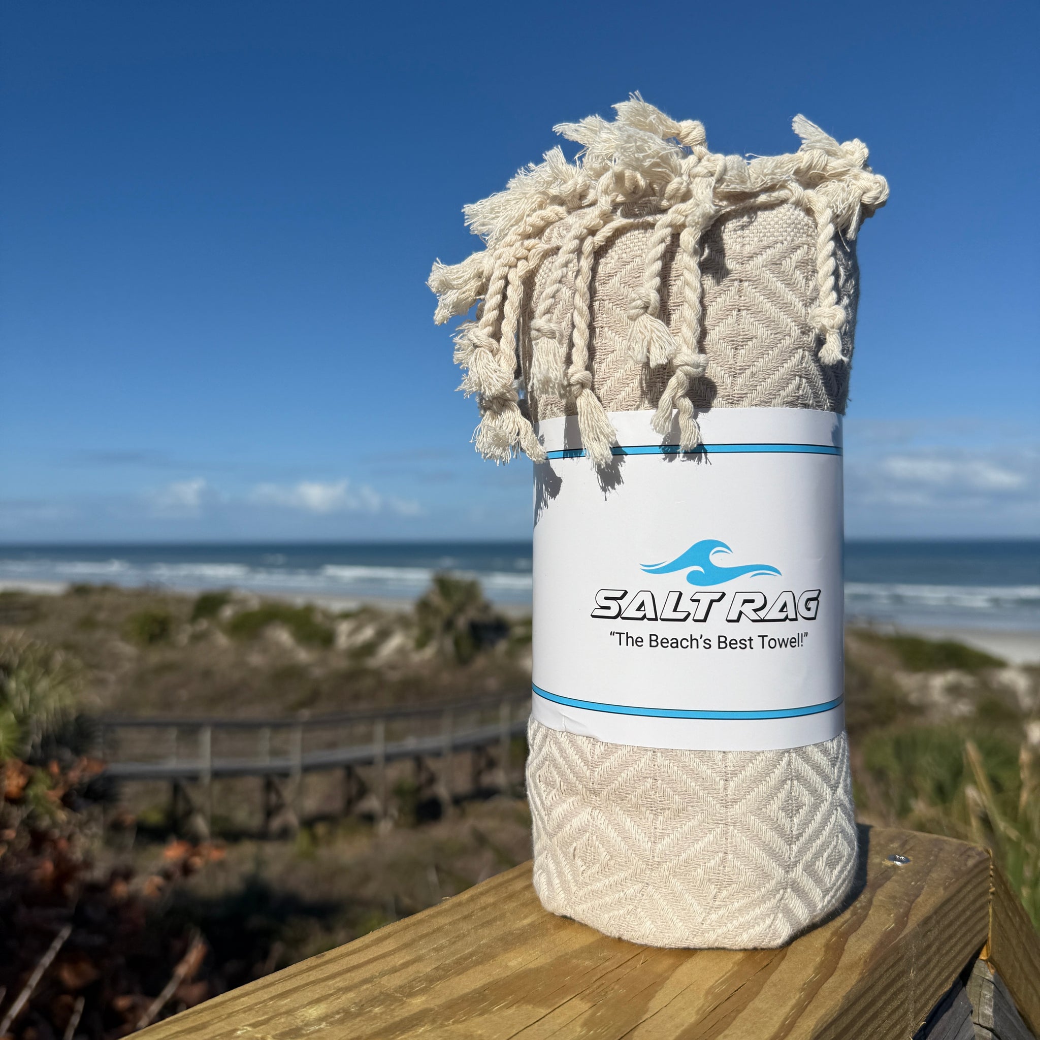 The Sandbar Rag (Tan) – Salt Rag™ Turkish Beach Towel