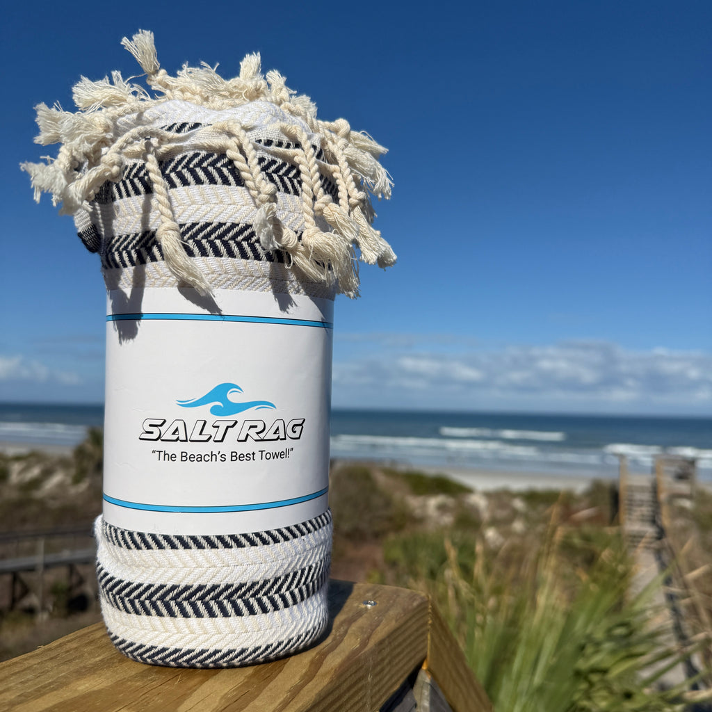 The Tidemark Rag (Black) – Salt Rag™ Turkish Beach Towel