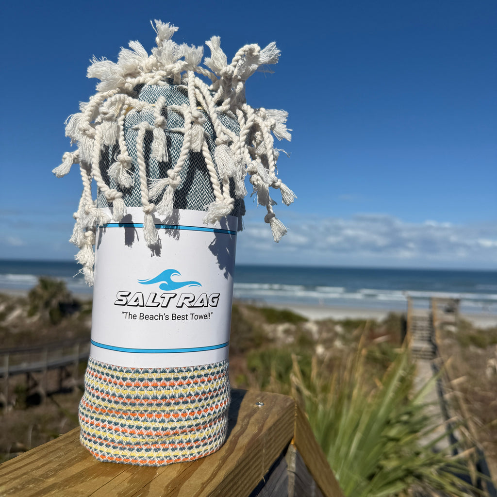 The Angler Rag (Yellow) – Salt Rag™ Turkish Beach Towel