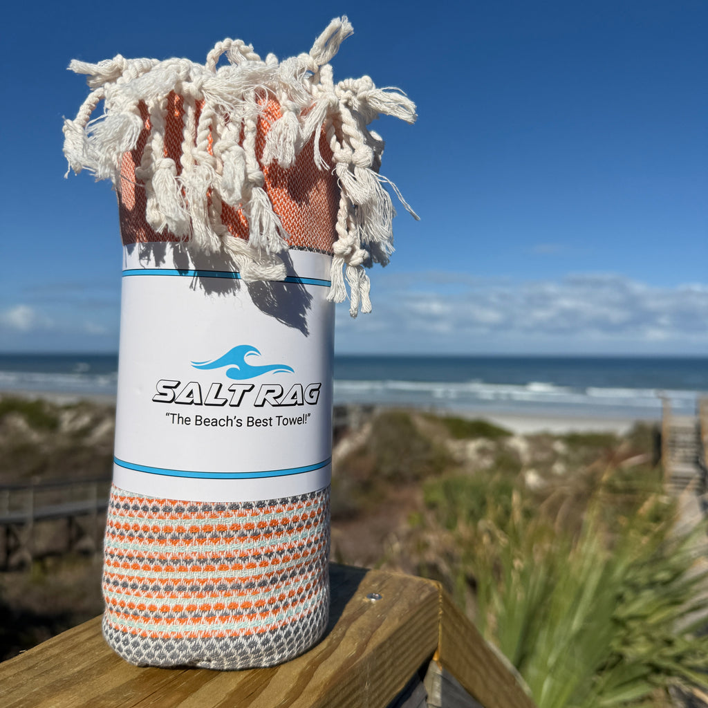 The Angler Rag (Orange) – Salt Rag™ Turkish Beach Towel