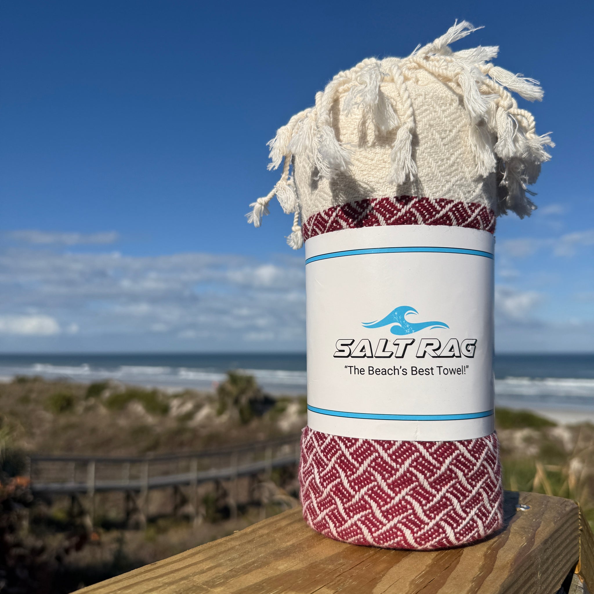 The Wave Rag (Red) – Salt Rag™ Turkish Beach Towel