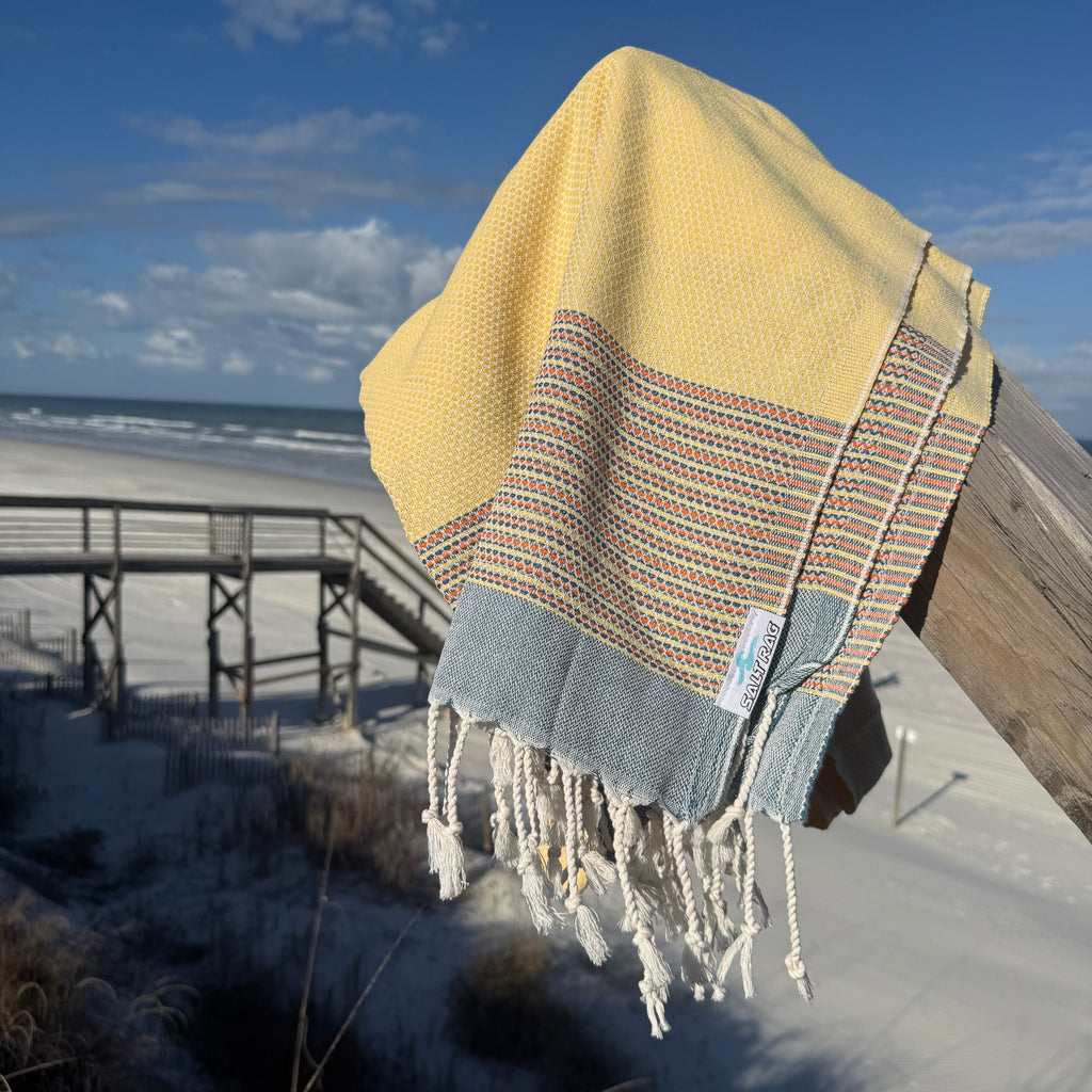 The Angler Rag (Yellow) – Salt Rag™ Turkish Beach Towel