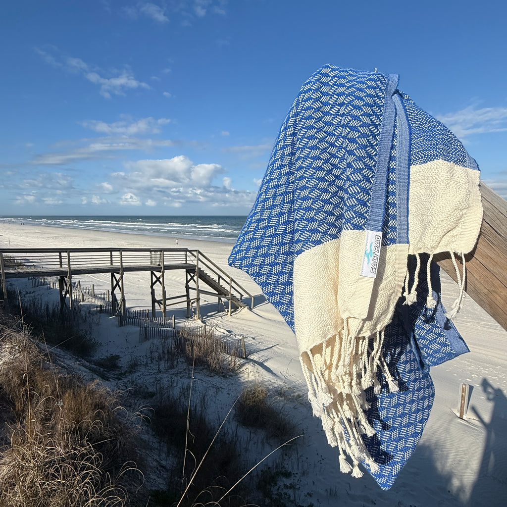 The Ripple Rag (Blue) – Salt Rag™ Turkish Beach Towel