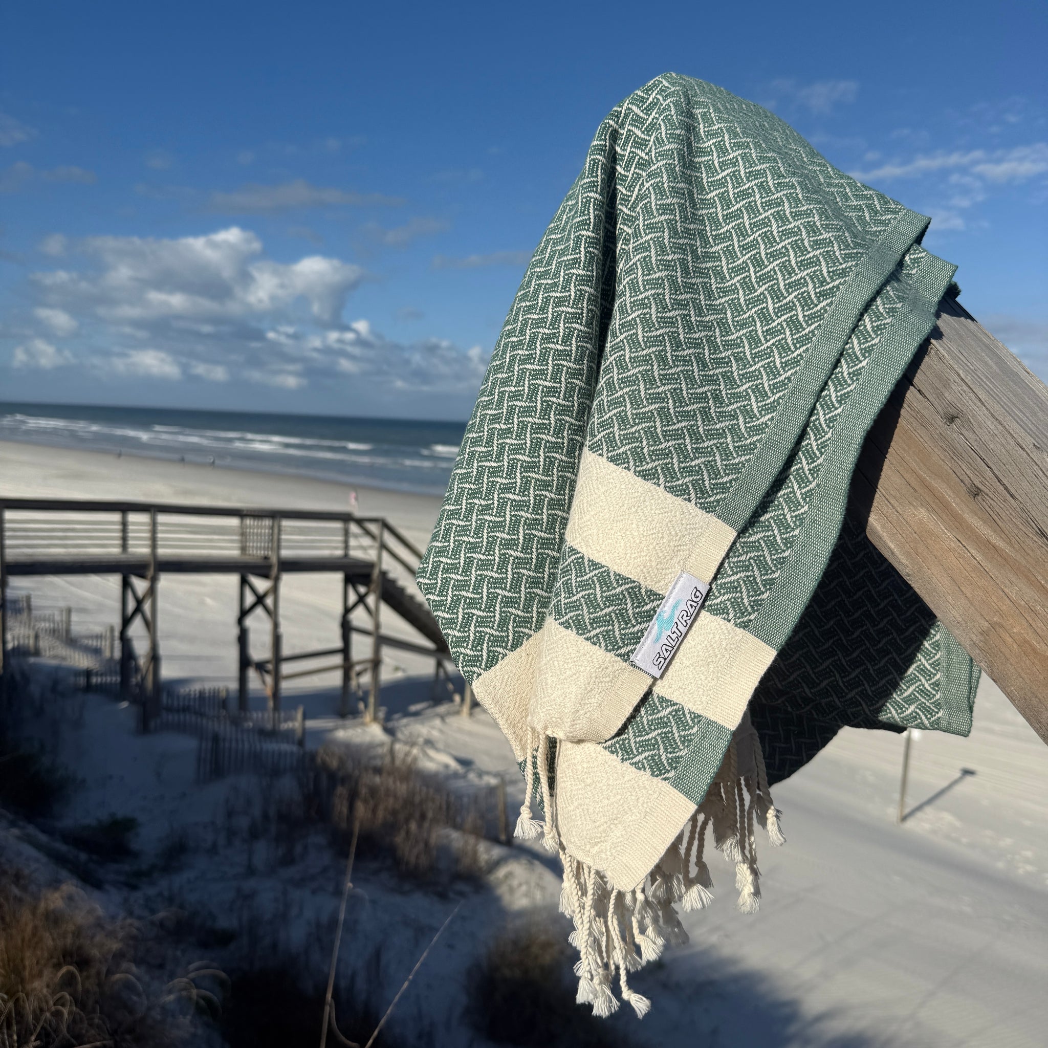 The Wave Rag (Dark Green) – Salt Rag™ Turkish Beach Towel