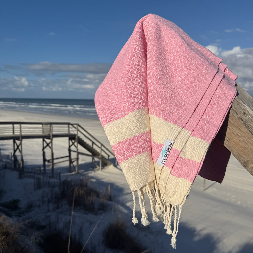 The Wave Rag (Pink) – Salt Rag™ Turkish Beach Towel