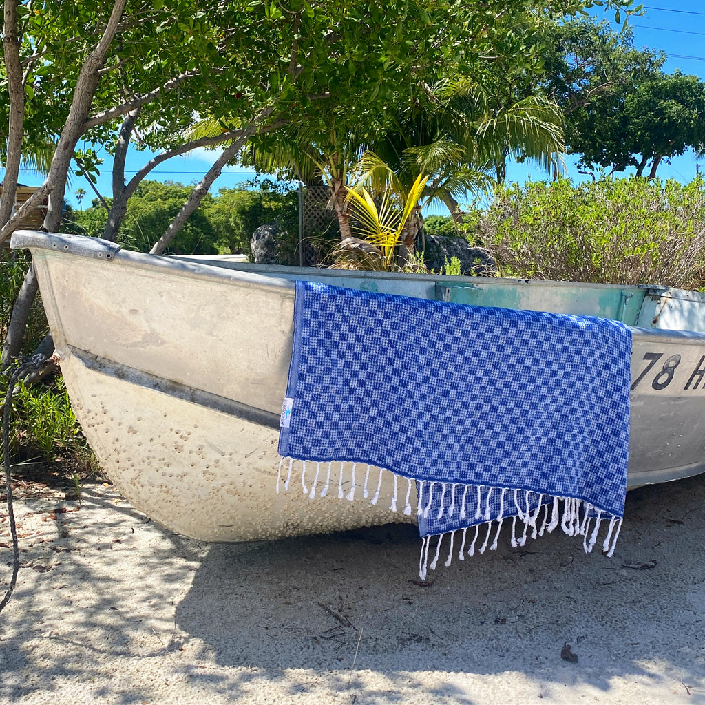 Blue Checker Rag - Turkish Beach Towel – Salt Rag Beach Towels