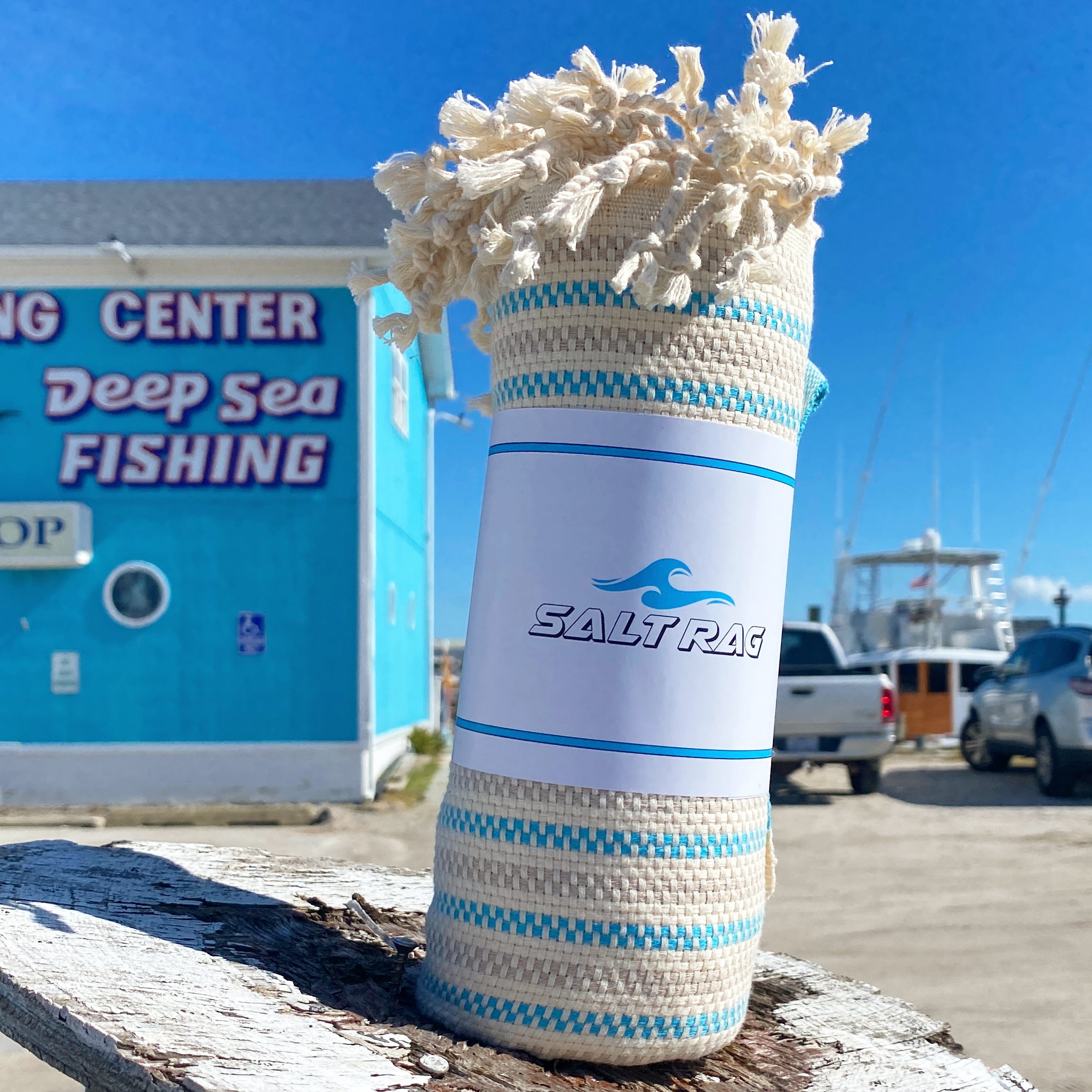 The Atlantic Rag (Blue) – Salt Rag™ Turkish Beach Towel