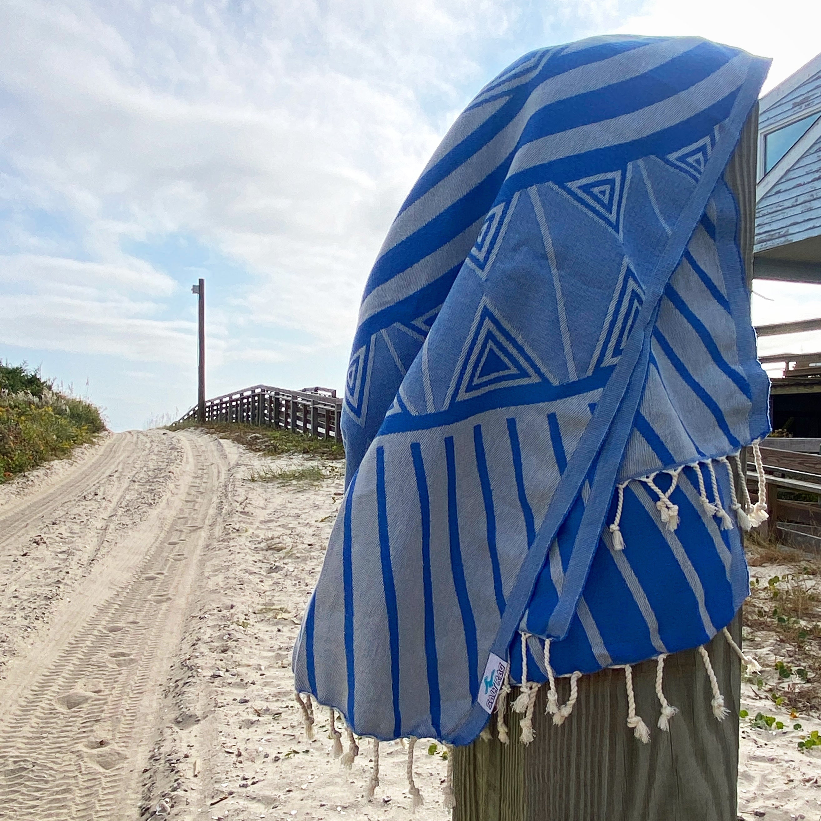 The Island Rag (Blue) – Salt Rag™ Turkish Beach Towel