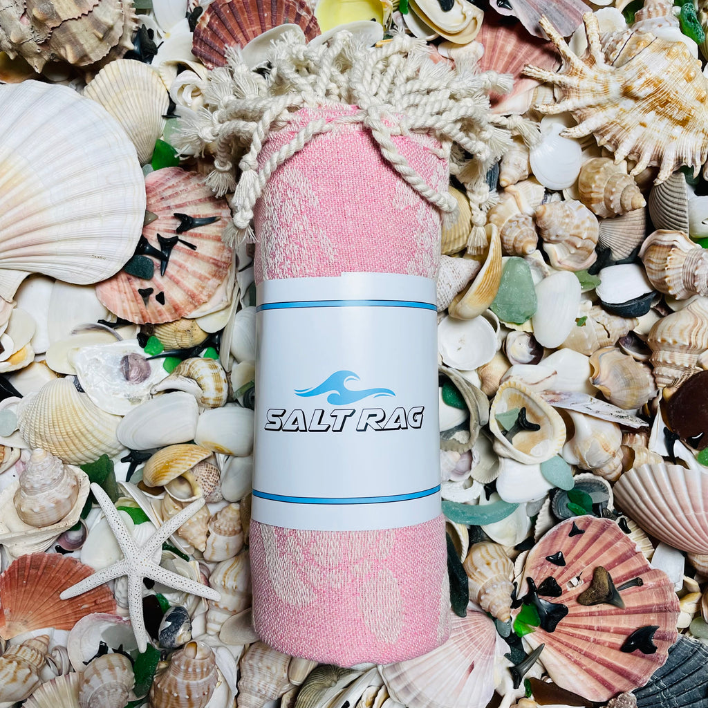 Pink Turtle Rag - Turkish Beach Towel – Salt Rag Beach Towels