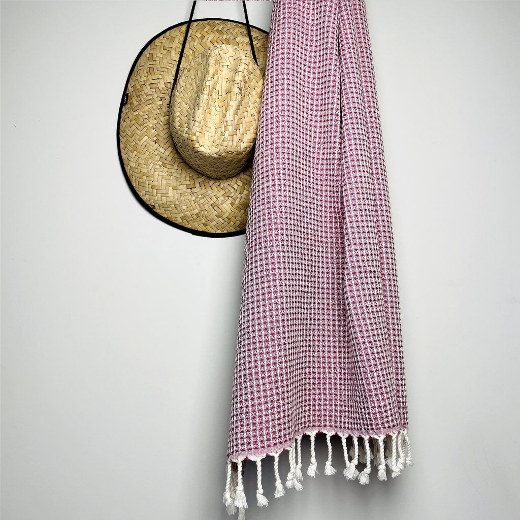Red Waffle Rag - Turkish Waffle Beach Towel – Salt Rag Beach Towels